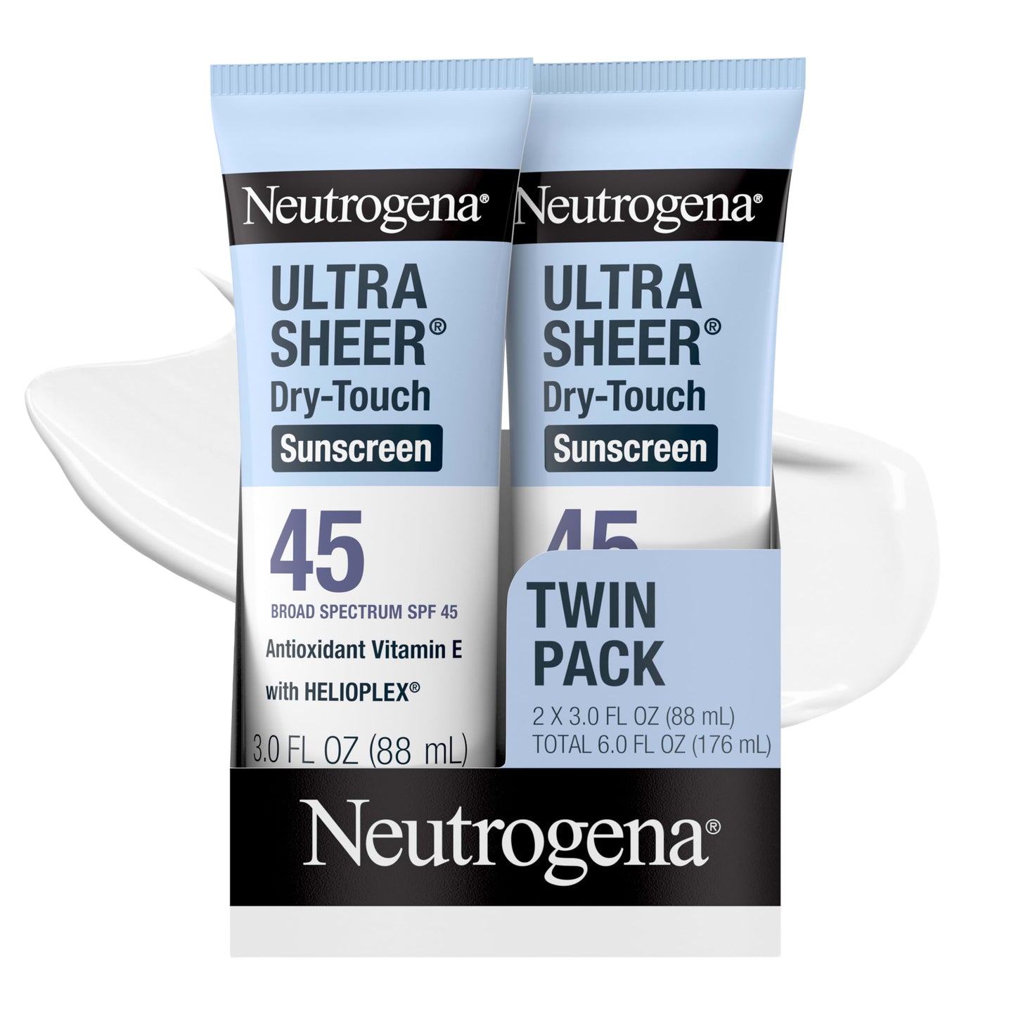 Neutrogena, Ultra Sheer Dry-Touch Sunscreen SPF 55 for Face and Body, Lightweight Non Greasy Broad Spectrum Uva/Uvb Protection, No White Cast, Water Resistant (80 Min) Travel Sunscreen Lotion, 88.7 mL