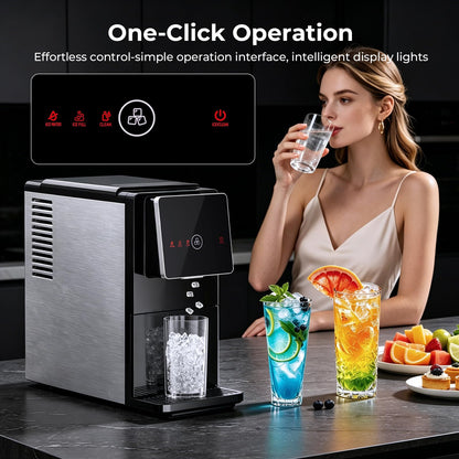 Antarctic Star Nugget Ice Maker Countertop, 33 lbs/24H, Automatic Ice Dispenser, Self-Cleaning Pebble Sonic Ice Machine, 1.8L Water Tank, One-Click & Motion Sensor Light, for Home/Office/Kitchen