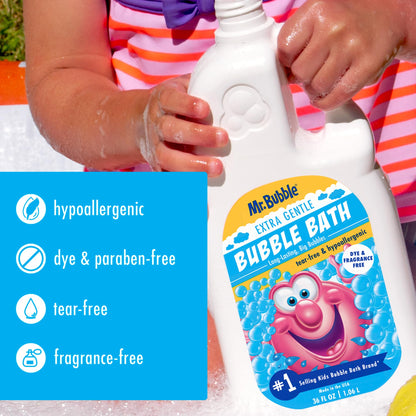 Mr. Bubble Original Bubble Bath - Great for Your Baby, Kids, and Adults - Hypoallergenic, Tear Free Bubble Bath Solution (2 Bottles, 16 fl oz Each)
