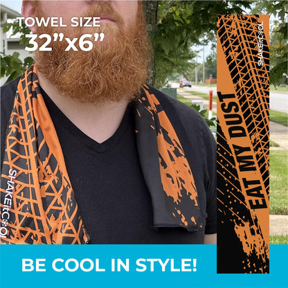 SHAKEitCOOL Original Cooling Towel – Be Cool in Style - Heat Relief, Soft, Lightweight, Sun Protection, Easy Clean - Perfect for Biking, Running, Yoga, Gym, Gardening - Aurora