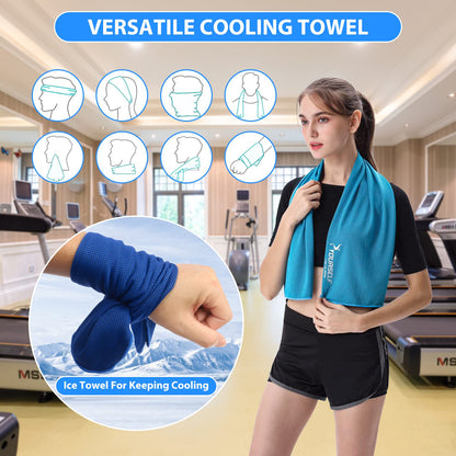 SYOURSELF Cooling Towels for Neck and Face, 4 Pack 40" x 12" Cooling Towel for Hot Weather, Soft Breathable Instant Cool Chilly Pad for Sports Golf Yoga Gym Athletes Camping Ice Towels(Mix-4pcs)