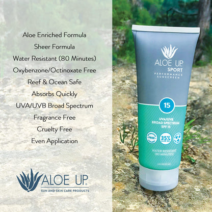 Aloe Up Sport Sunscreen Body Lotion SPF 50 – Broad Spectrum Sunblock With Aloe Vera Gel – Non-Greasy, Skin Sun Protection, No White Cast – Sunscreen – Fragrance-Free – 6 Oz, 2-Pack