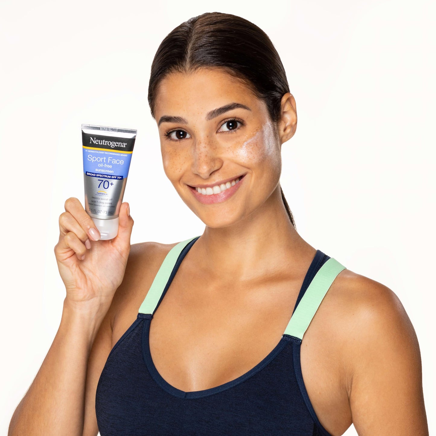 Neutrogena, Sport Face Sunscreen SPF 70+, Oil-Free, Sweat and Water-Resistant, Broad-Spectrum UVA/UVB, 2.5 Fl Oz