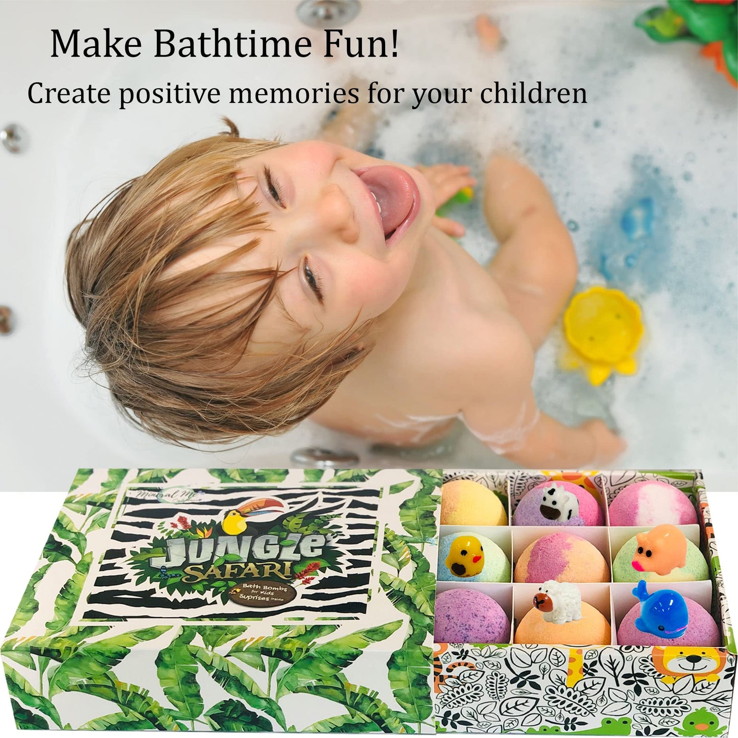 Bath Bombs for Kids with Surprise Inside - Organic, Gentle & Kid Friendly Bubble Bath Fizzies with Toys Inside. Spa Bath Fizz Balls Kit. Fizzy Balls w/Rich Bubbles, Birthday Gifts for Boys, Girls