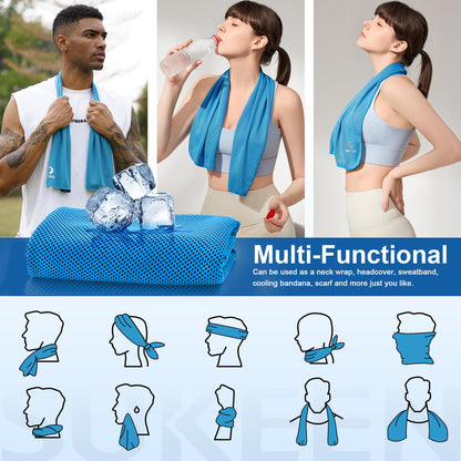 Sukeen Cooling Towels 6 Pack (40"x12"), Cooling Towels for Neck and Face, Quick Dry Sport Camping Cooling Towel, Cold Towel for Hot Weather