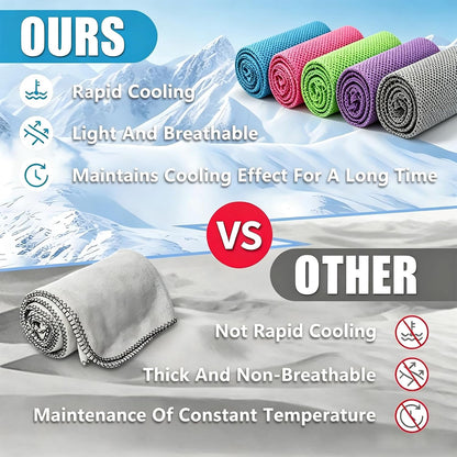 Cooling Towel for Neck and Face, 5 Pack Soft Microfiber Cold Towel | 40 X 12 Inch Breathable Cooling Towels, Cool Towels For Neck Hot Weather, Sports, Yoga, Workout, Running, Golf, Camping