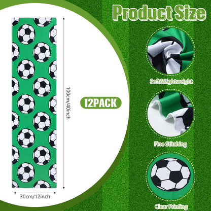 12 Pcs Cooling Towel Baseball Football Basketball Breathable Chilly Softball Soccer Ice Towel, 40"x12" Tennis Microfiber Accessories for Player(White,Baseball)