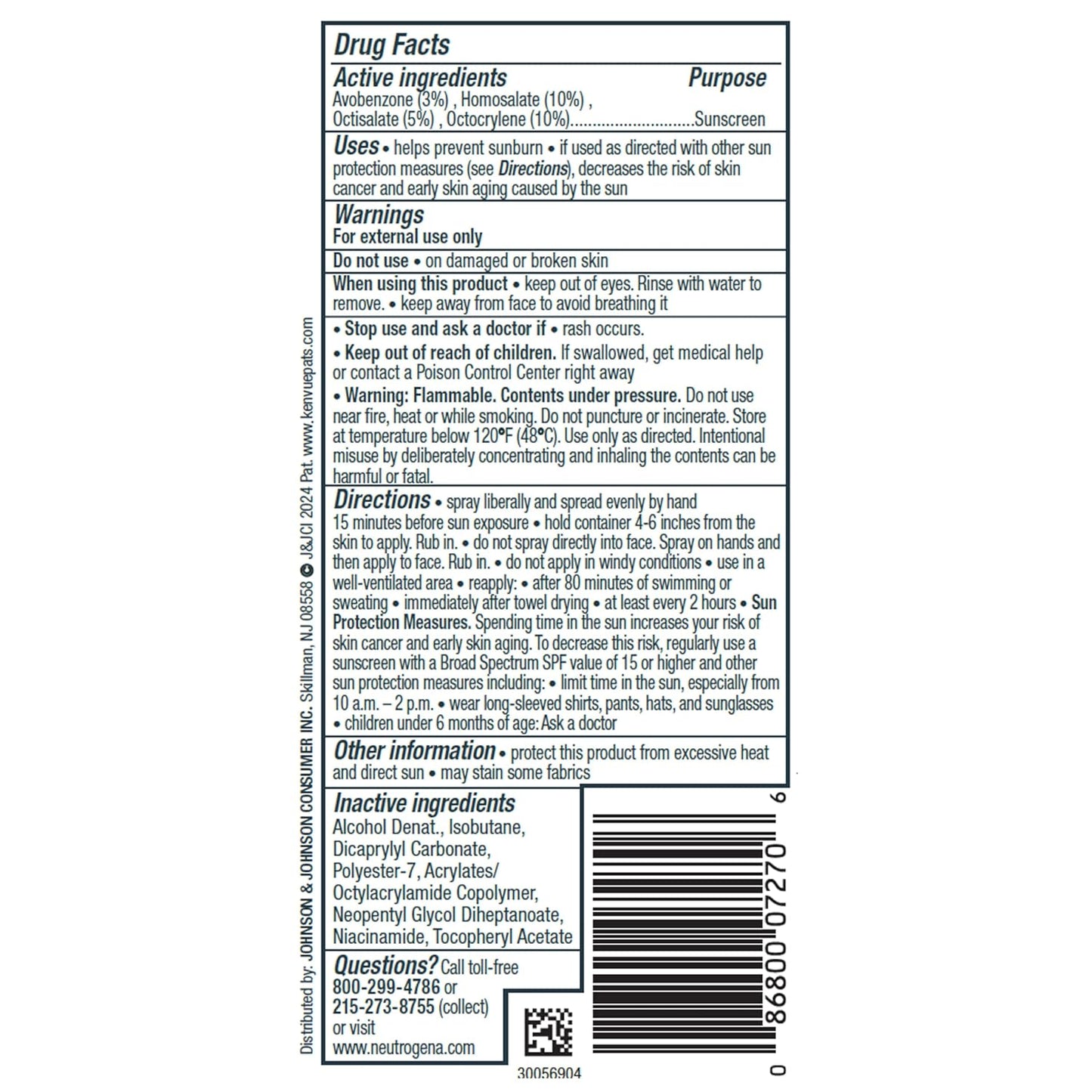 Neutrogena Clear Body SPF 50 Sunscreen Spray, Broad Spectrum UVA/UVB Sun Protection, Water-Resistant, Non-Comedogenic, Lightweight Body Sunscreen with Vitamin E & Niacinamide for Skin Care, 5 oz