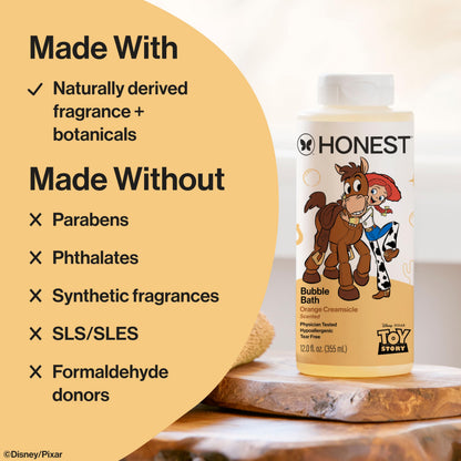 The Honest Company Foaming Bubble Bath & Baby Wash, Tear-Free, Hypoallergenic, Natural Formula, Lavender Calm Scent, 12 fl oz