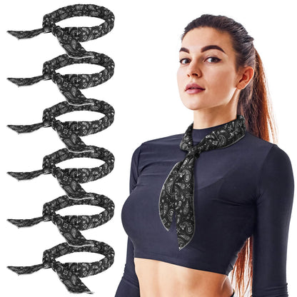 Coume 6 Pack Cooling Neck Wraps Neck Cooler Ice Bandanas Scarf for Hot Weather Summer Ultra Running Walking Riding Women Men