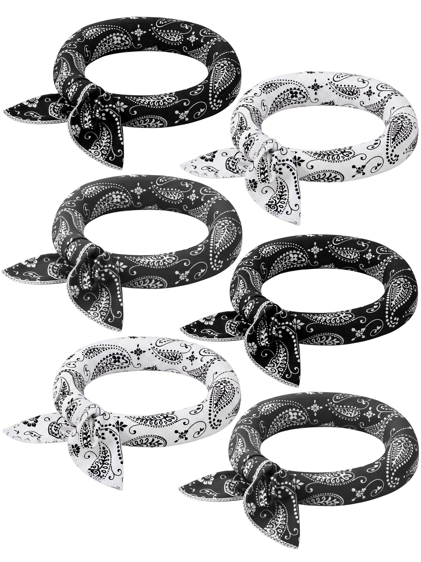 Coume 6 Pack Cooling Neck Wraps Neck Cooler Ice Bandanas Scarf for Hot Weather Summer Ultra Running Walking Riding Women Men
