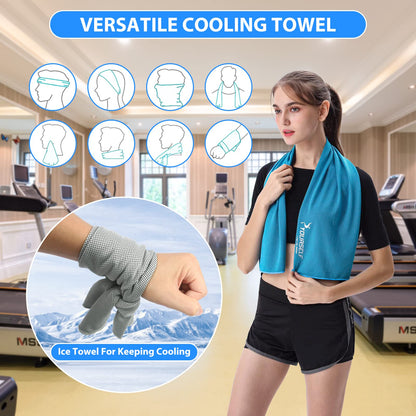 SYOURSELF Cooling Towels for Neck and Face, 4 Pack 40" x 12" Cooling Towel for Hot Weather, Soft Breathable Instant Cool Chilly Pad for Sports Golf Yoga Gym Athletes Camping Ice Towels(Mix-4pcs)