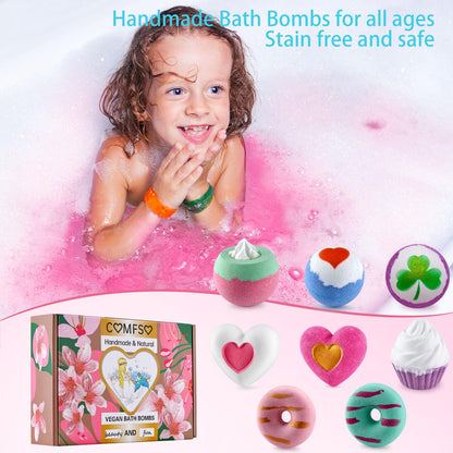 10 Bath Bombs for Kids, Bath Bomb Gift Set, Natural Bubble Bathbombs, Shea Butter Dry Skin Moisturize, Fizzy Spa Bath for Her Mom Women Kids Girls Girlfriend, Birthday, Mothers Day Gifts