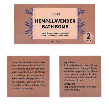 Bath Bombs,2 Pack Fizzy Spa Gift Natural Hemp Oil Extract and Lavender Essential Oils Bath for Moisturizing Dry Skin,Relaxing,Bubble Bath for Gifts Idea for Men Women
