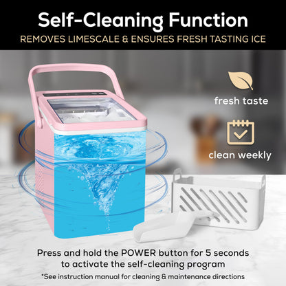 Igloo Automatic Self-Cleaning Portable Electric Countertop Ice Maker Machine with Handle, 26 Pounds in 24 Hours, 9 Ice Cubes Ready in 7 Minutes, with Ice Scoop and Basket