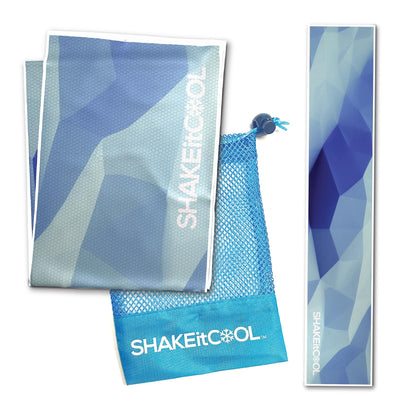 SHAKEitCOOL Original Cooling Towel – Be Cool in Style - Heat Relief, Soft, Lightweight, Sun Protection, Easy Clean - Perfect for Biking, Running, Yoga, Gym, Gardening - Aurora