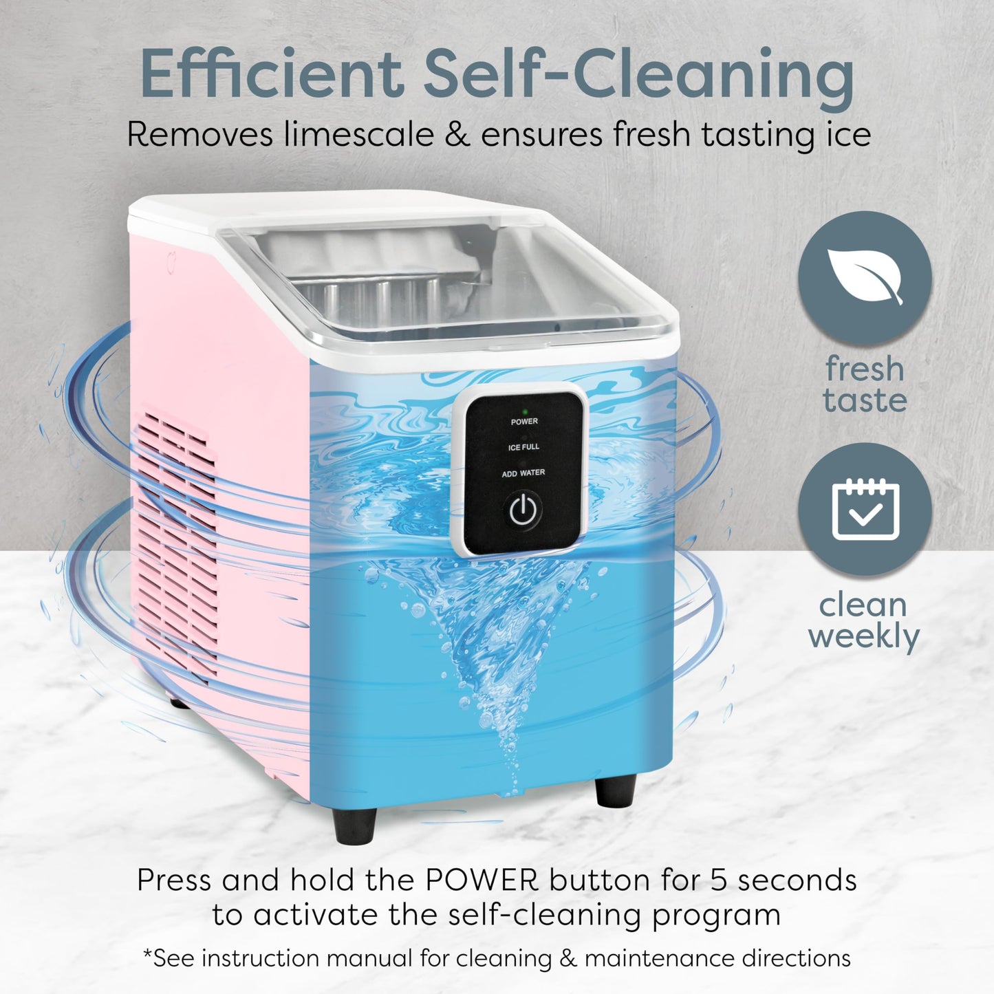 Igloo Automatic Self-Cleaning Portable Electric Countertop Ice Maker Machine with Handle, 26 Pounds in 24 Hours, 9 Ice Cubes Ready in 7 Minutes, with Ice Scoop and Basket