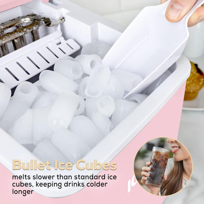 Igloo Automatic Self-Cleaning Portable Electric Countertop Ice Maker Machine with Handle, 26 Pounds in 24 Hours, 9 Ice Cubes Ready in 7 Minutes, with Ice Scoop and Basket