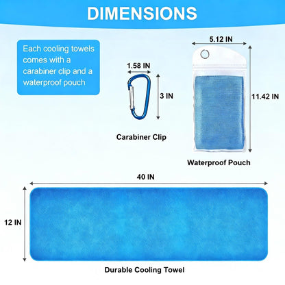 4 Pack Cooling Towels for Neck and Face(40"x12"), Cooling Neck Wraps, Ice Towel for Hot Weather, Soft Breathable Gym Towel, Cool Towel for Workout, Camping, Yoga, Sport, Running