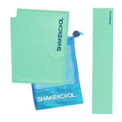 SHAKEitCOOL Original Cooling Towel – Be Cool in Style - Heat Relief, Soft, Lightweight, Sun Protection, Easy Clean - Perfect for Biking, Running, Yoga, Gym, Gardening - Aurora
