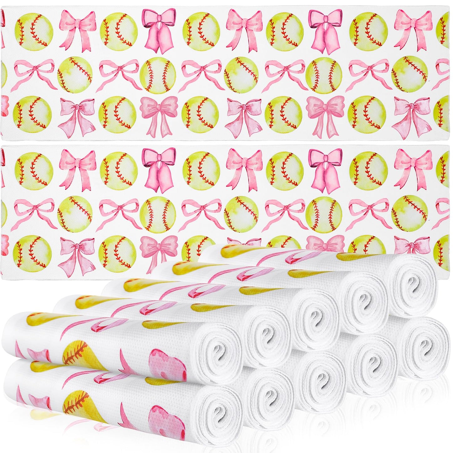 12 Pcs Cooling Towel Baseball Football Basketball Breathable Chilly Softball Soccer Ice Towel, 40"x12" Tennis Microfiber Accessories for Player(White,Baseball)