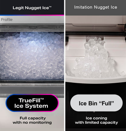 GE Profile Opal 2.0 Ultra Nugget Ice Maker with Scale Inhibiting Filter, Scoop Included, 38 lbs in 24 Hours, Pellet Ice Machine with WiFi & Smart Connected, Stainless Steel