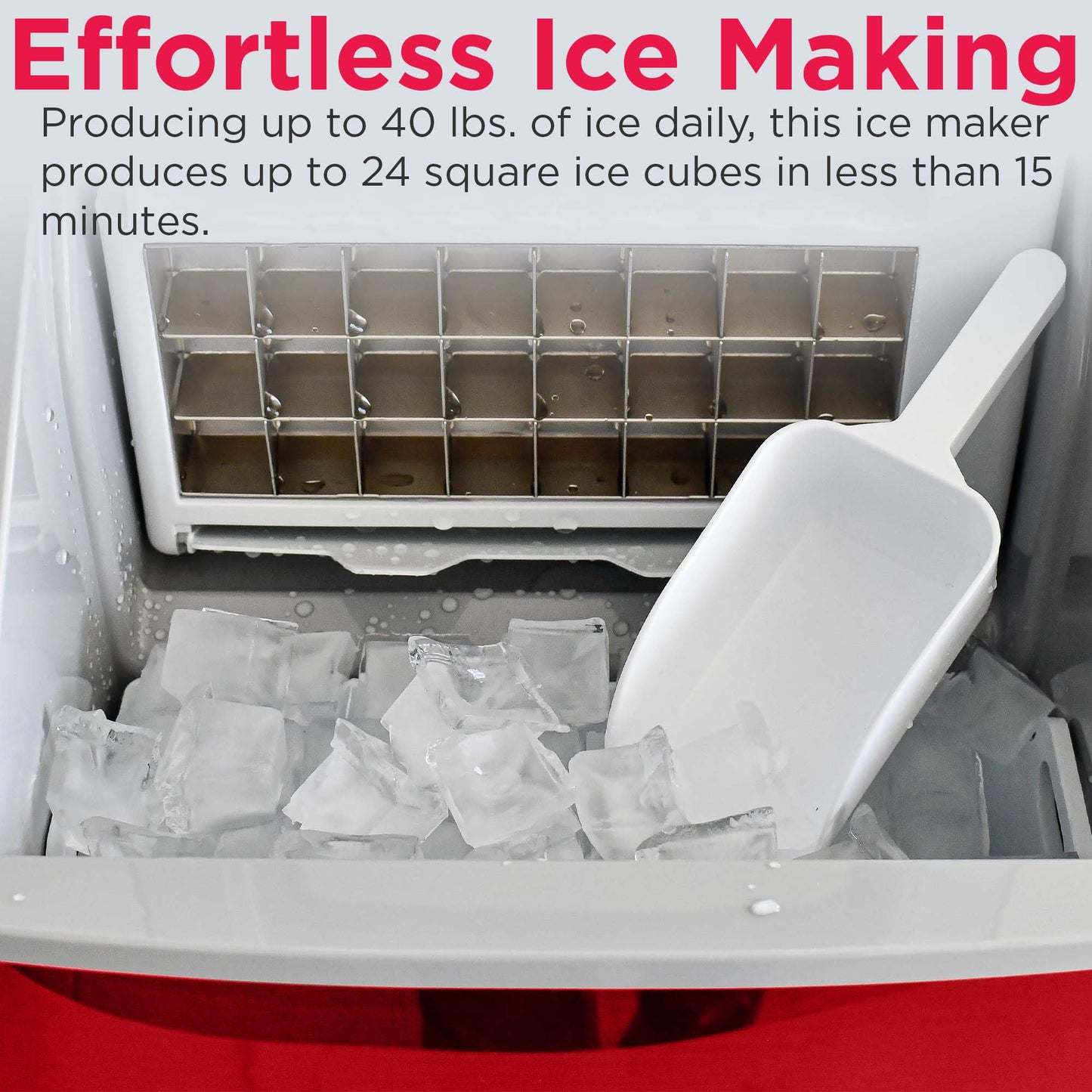 FRIGIDAIRE EFIC452-SS 40 Lbs Extra Large Clear Maker, Stainless Steel, Makes Square Ice