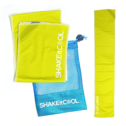 SHAKEitCOOL Original Cooling Towel – Be Cool in Style - Heat Relief, Soft, Lightweight, Sun Protection, Easy Clean - Perfect for Biking, Running, Yoga, Gym, Gardening - Aurora