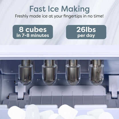 Igloo Automatic Self-Cleaning Portable Electric Countertop Ice Maker Machine with Handle, 26 Pounds in 24 Hours, 9 Ice Cubes Ready in 7 Minutes, with Ice Scoop and Basket