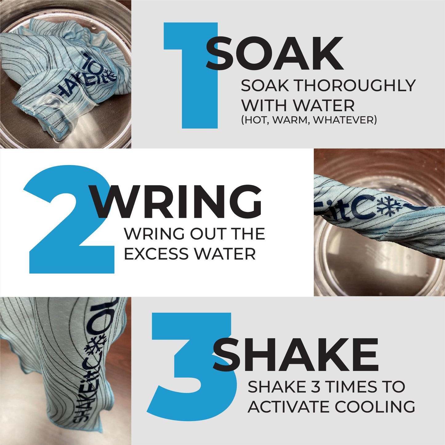 SHAKEitCOOL Original Cooling Towel – Be Cool in Style - Heat Relief, Soft, Lightweight, Sun Protection, Easy Clean - Perfect for Biking, Running, Yoga, Gym, Gardening - Aurora