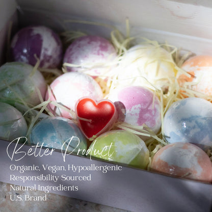 EvolutionUSA 12 Bloom Bath Bombs with Toys - Adorable Girl Bath Bomb Set, Bubbly Kids Bathbombs, Fizzy Bath Ball, Kids Bath Bombs for Girls, Childrens Bath Bomb Set Easter, Birthday, Christmas Gift