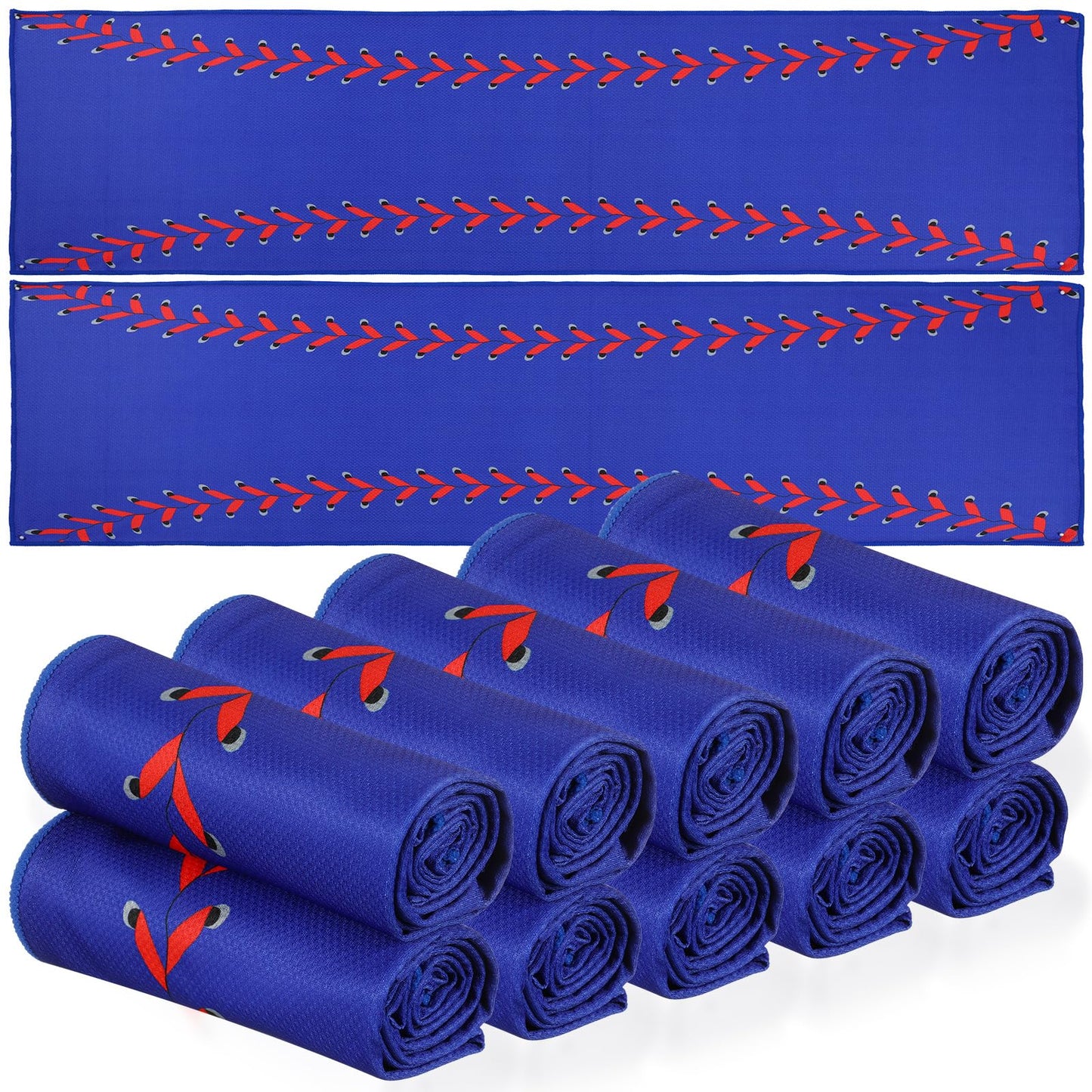 12 Pcs Cooling Towel Baseball Football Basketball Breathable Chilly Softball Soccer Ice Towel, 40"x12" Tennis Microfiber Accessories for Player(White,Baseball)
