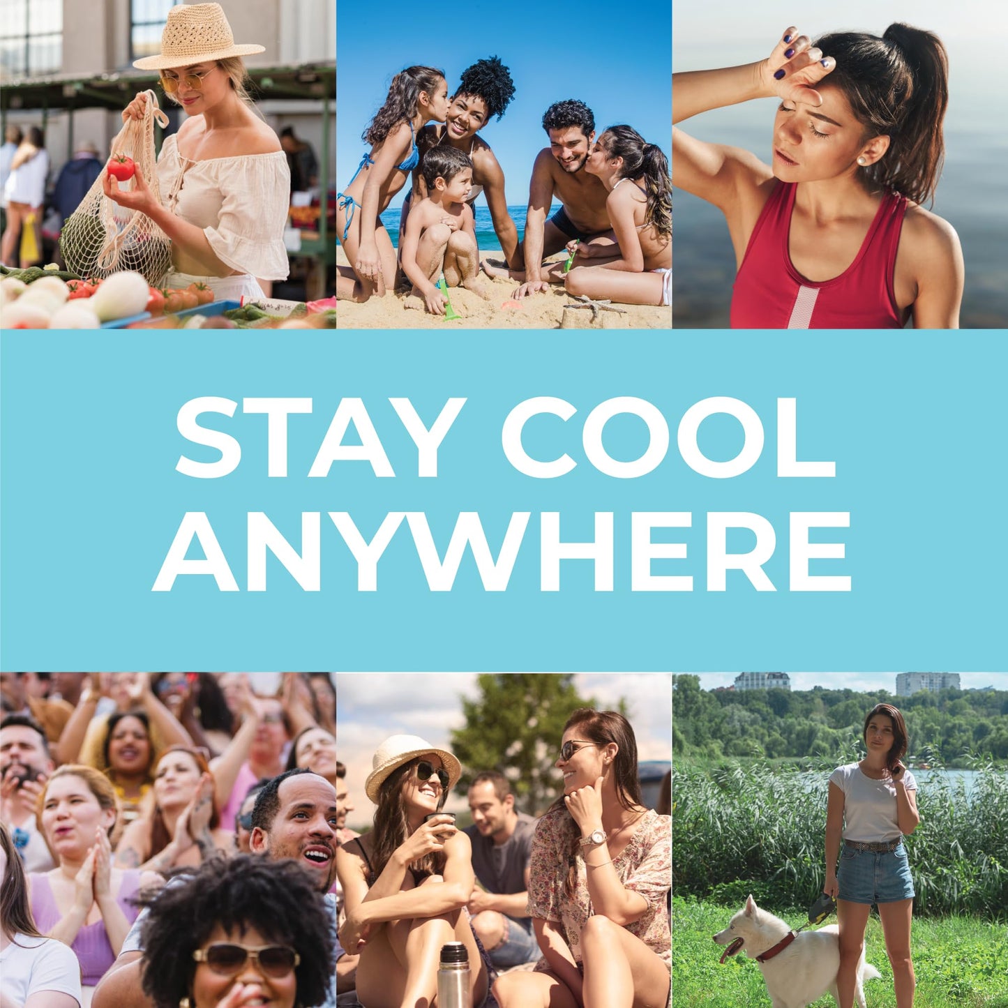 SHAKEitCOOL Original Cooling Towel – Be Cool in Style - Heat Relief, Soft, Lightweight, Sun Protection, Easy Clean - Perfect for Biking, Running, Yoga, Gym, Gardening - Aurora