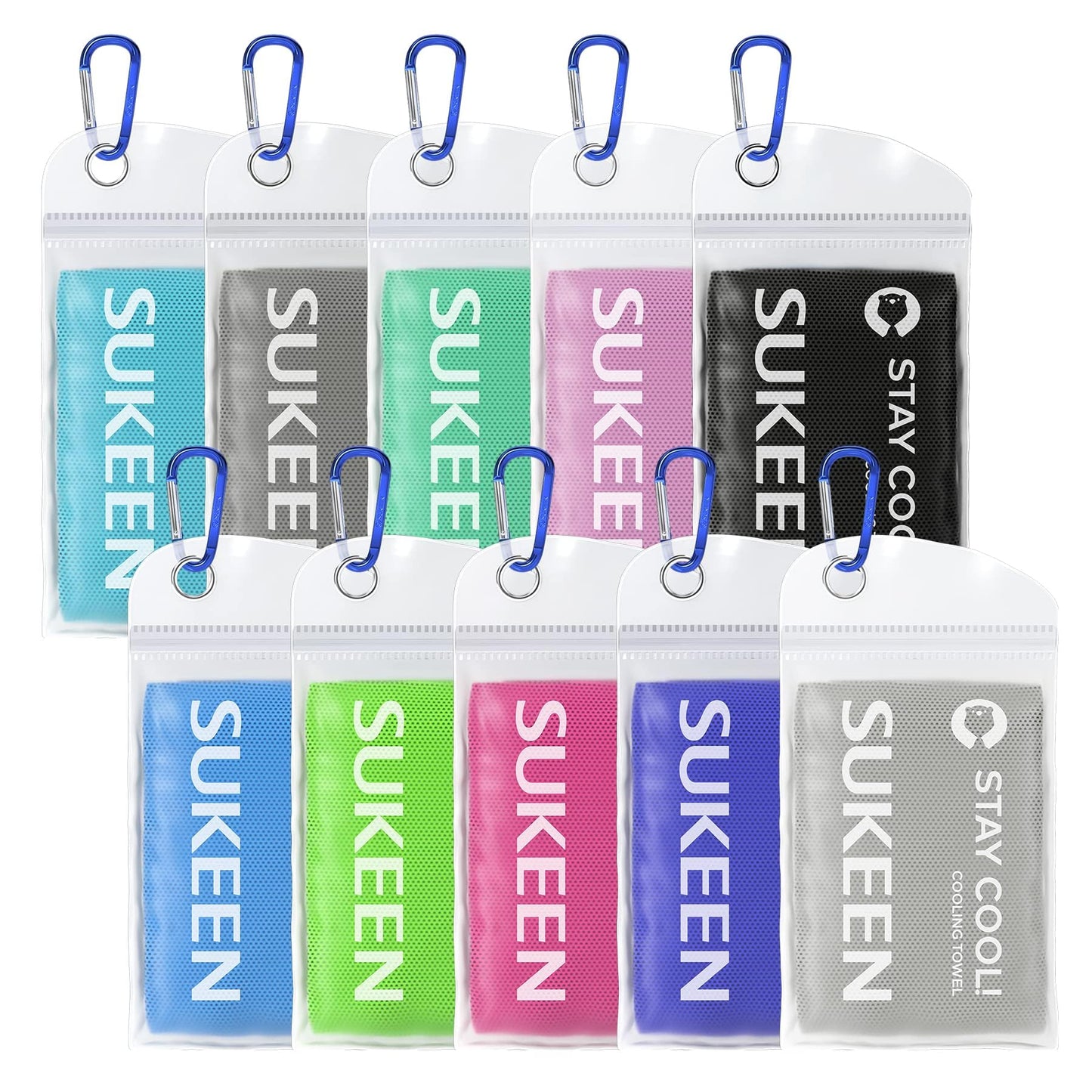 Sukeen Cooling Towels 6 Pack (40"x12"), Cooling Towels for Neck and Face, Quick Dry Sport Camping Cooling Towel, Cold Towel for Hot Weather