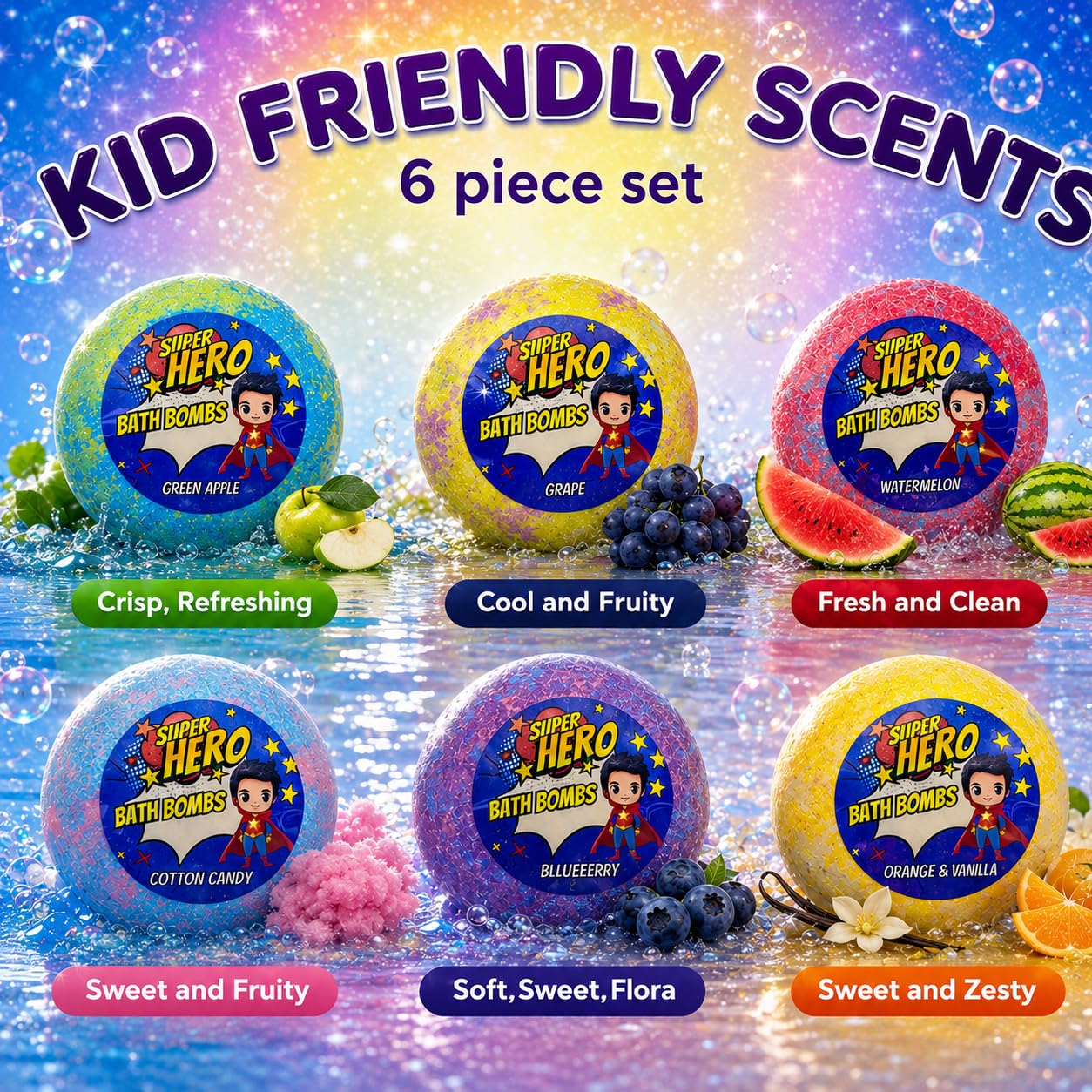 EvolutionUSA 12 Bloom Bath Bombs with Toys - Adorable Girl Bath Bomb Set, Bubbly Kids Bathbombs, Fizzy Bath Ball, Kids Bath Bombs for Girls, Childrens Bath Bomb Set Easter, Birthday, Christmas Gift