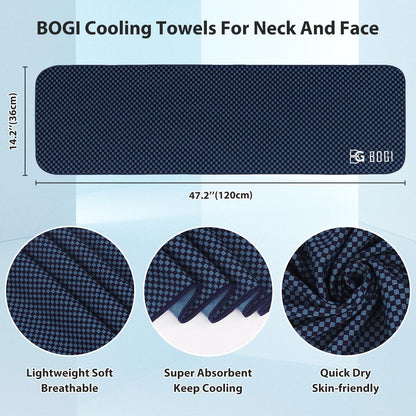 BOGI Cooling Towels for Neck and Face, Soft Breathable Cool Towel for Instant Cooling Stay Cool for Yoga, Sport, Gym, Camping, Running & More Activities
