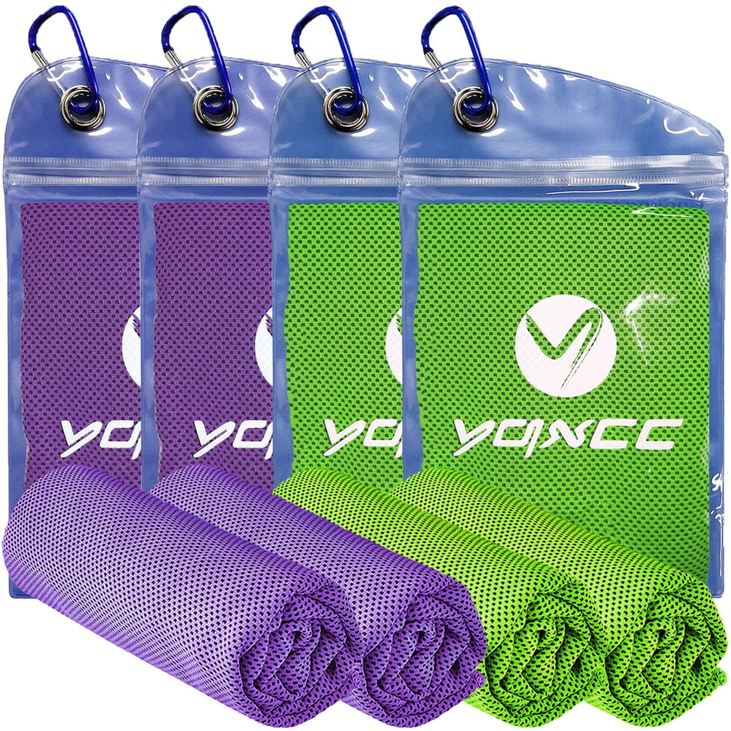YQXCC 4 Pack Cooling Towels 40"x12", Cold Cool for Neck & Face | Cooling Neck Wraps, Soft Breathable Microfiber Chilly Towels, Ideal for Gym, Yoga, Golf, Running, Camping & Hot Weather