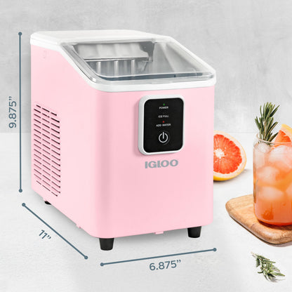 Igloo Automatic Self-Cleaning Portable Electric Countertop Ice Maker Machine with Handle, 26 Pounds in 24 Hours, 9 Ice Cubes Ready in 7 Minutes, with Ice Scoop and Basket