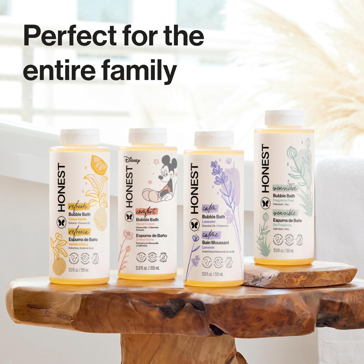 The Honest Company Foaming Bubble Bath & Baby Wash, Tear-Free, Hypoallergenic, Natural Formula, Lavender Calm Scent, 12 fl oz