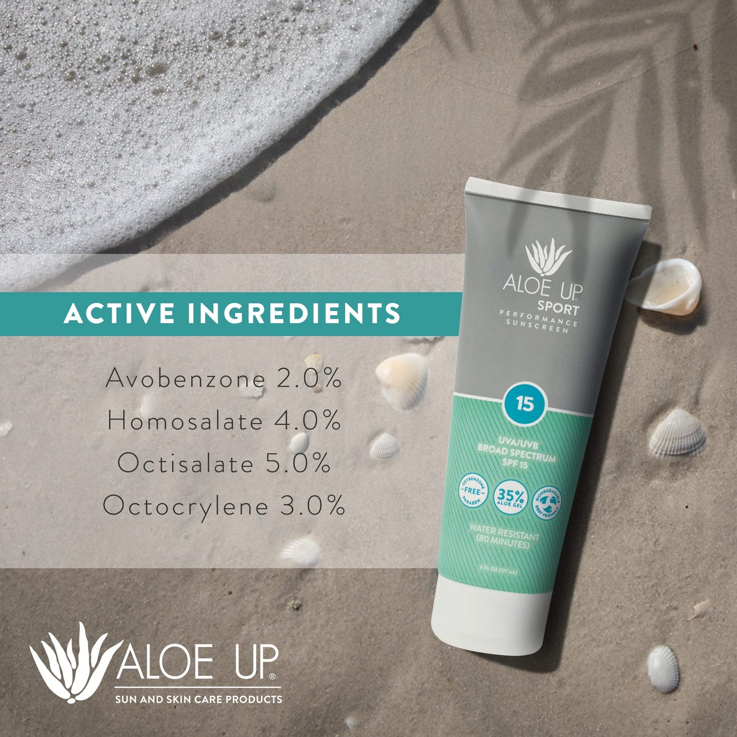 Aloe Up Sport Sunscreen Body Lotion SPF 50 – Broad Spectrum Sunblock With Aloe Vera Gel – Non-Greasy, Skin Sun Protection, No White Cast – Sunscreen – Fragrance-Free – 6 Oz, 2-Pack