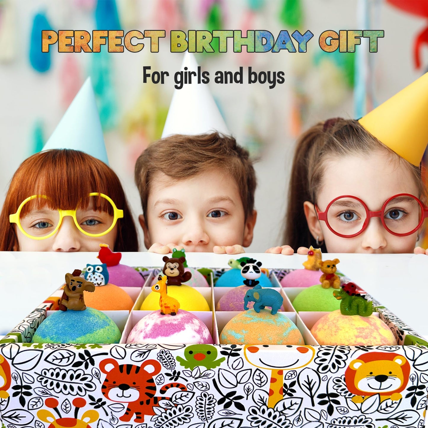 Bath Bombs for Kids with Surprise Inside - Organic, Gentle & Kid Friendly Bubble Bath Fizzies with Toys Inside. Spa Bath Fizz Balls Kit. Fizzy Balls w/Rich Bubbles, Birthday Gifts for Boys, Girls