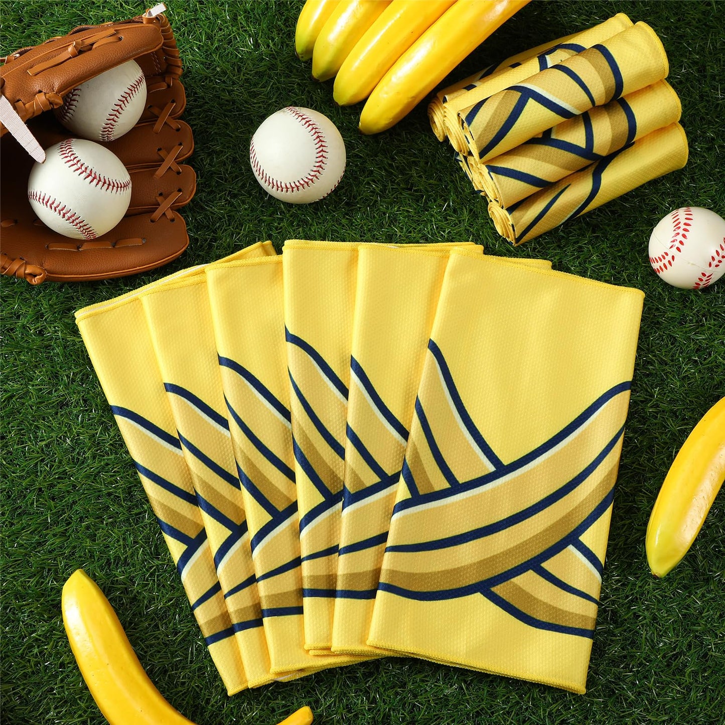 12 Pcs Cooling Towel Baseball Football Basketball Breathable Chilly Softball Soccer Ice Towel, 40"x12" Tennis Microfiber Accessories for Player(White,Baseball)