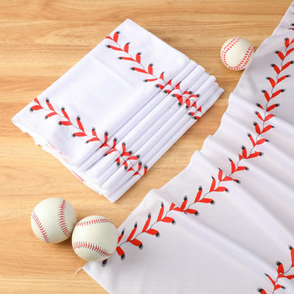 12 Pcs Cooling Towel Baseball Football Basketball Breathable Chilly Softball Soccer Ice Towel, 40"x12" Tennis Microfiber Accessories for Player(White,Baseball)