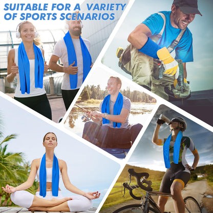 CSITE 4 Pack Cooling Towels (47"x12") for Neck and Face, Ice Towel for Hot Weather, Soft Breathable Chilly Gym Towels, Microfiber Towel for Work Out, Yoga, Running, Camping & More Activities