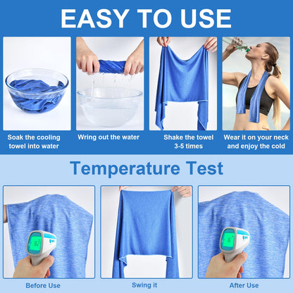 Pleneal Cooling Towels - 6 Pack Cooling Towel (40"x12"), Ice Gym Towels for Working Out, Microfiber Cooling Towels for Neck and Face, Yoga Towel for Home Gym, Workout & More Activities