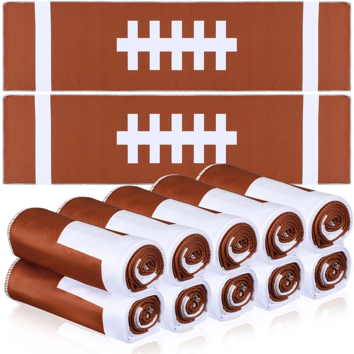 12 Pcs Cooling Towel Baseball Football Basketball Breathable Chilly Softball Soccer Ice Towel, 40"x12" Tennis Microfiber Accessories for Player(White,Baseball)