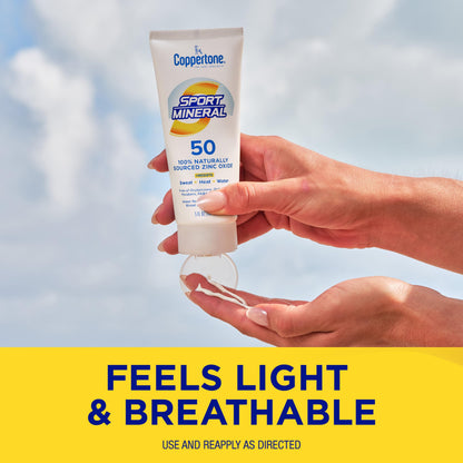 Coppertone SPORT Sunscreen Lotion Broad Spectrum SPF 50 (3 Fluid Ounce) (Packaging may vary)