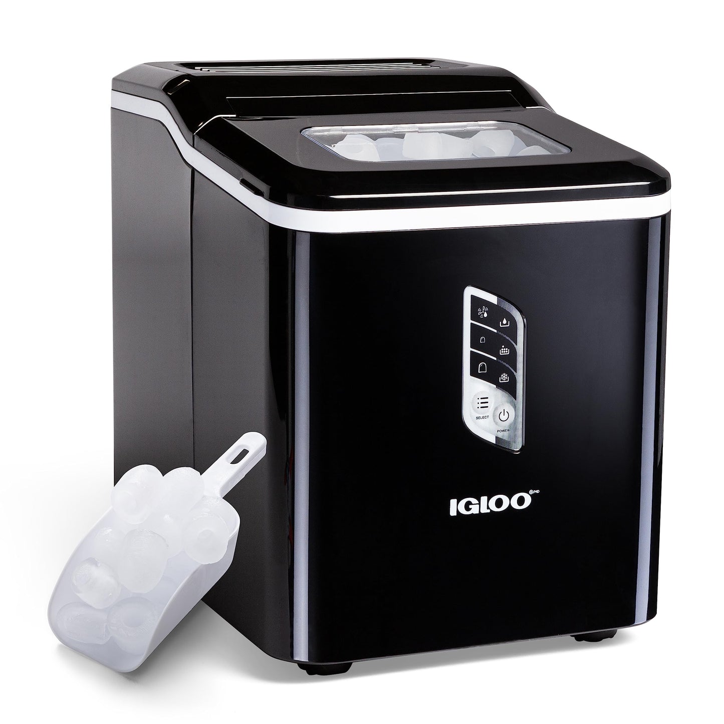 Igloo Automatic Self-Cleaning Portable Electric Countertop Ice Maker Machine with Handle, 26 Pounds in 24 Hours, 9 Ice Cubes Ready in 7 Minutes, with Ice Scoop and Basket