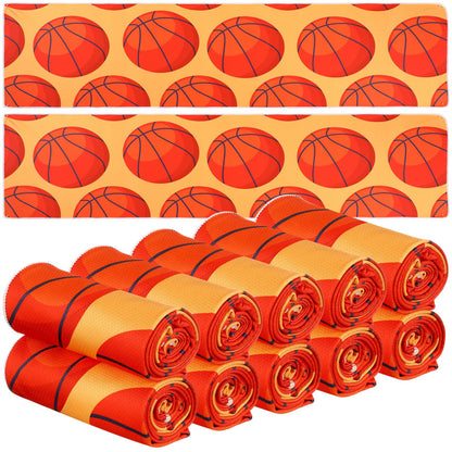 12 Pcs Cooling Towel Baseball Football Basketball Breathable Chilly Softball Soccer Ice Towel, 40"x12" Tennis Microfiber Accessories for Player(White,Baseball)