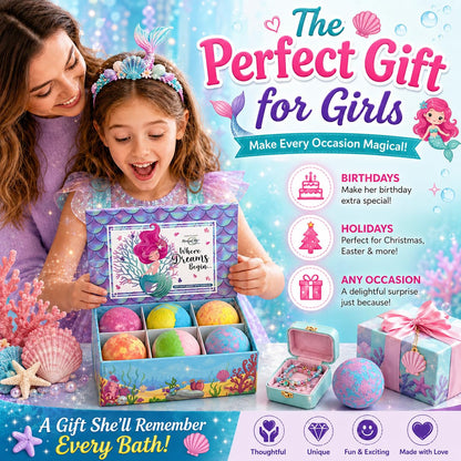 Bath Bombs for Kids with Surprise Inside - Organic, Gentle & Kid Friendly Bubble Bath Fizzies with Toys Inside. Spa Bath Fizz Balls Kit. Fizzy Balls w/Rich Bubbles, Birthday Gifts for Boys, Girls